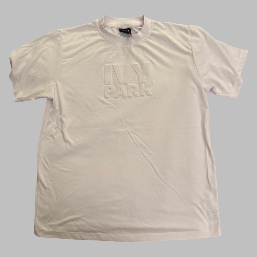 IVY PARK Women’s Embossed Logo White Tee Size Small
